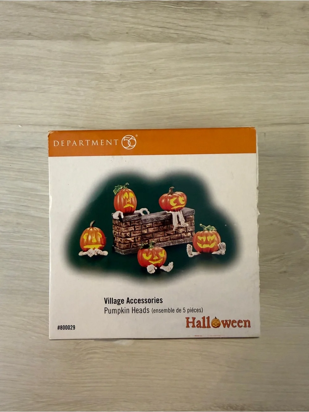 Dept 56 Halloween Village Accessories - Pumpkin Heads (#800029) - Set of 5 w Box